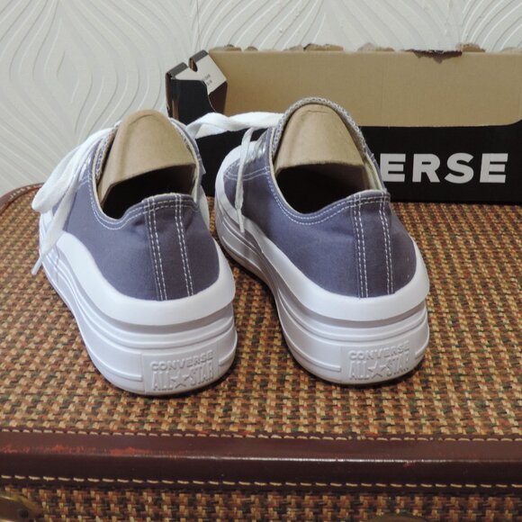 CONVERSE sz 10.5 Chuck Taylor All Star Move Low Cut Smoky Lavender Blue Denim - Picture 3 of 9